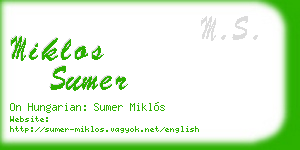 miklos sumer business card